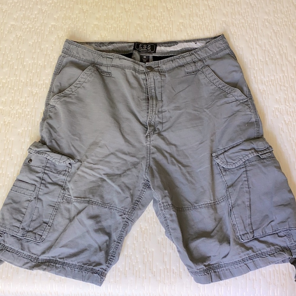 Gray cargo shorts